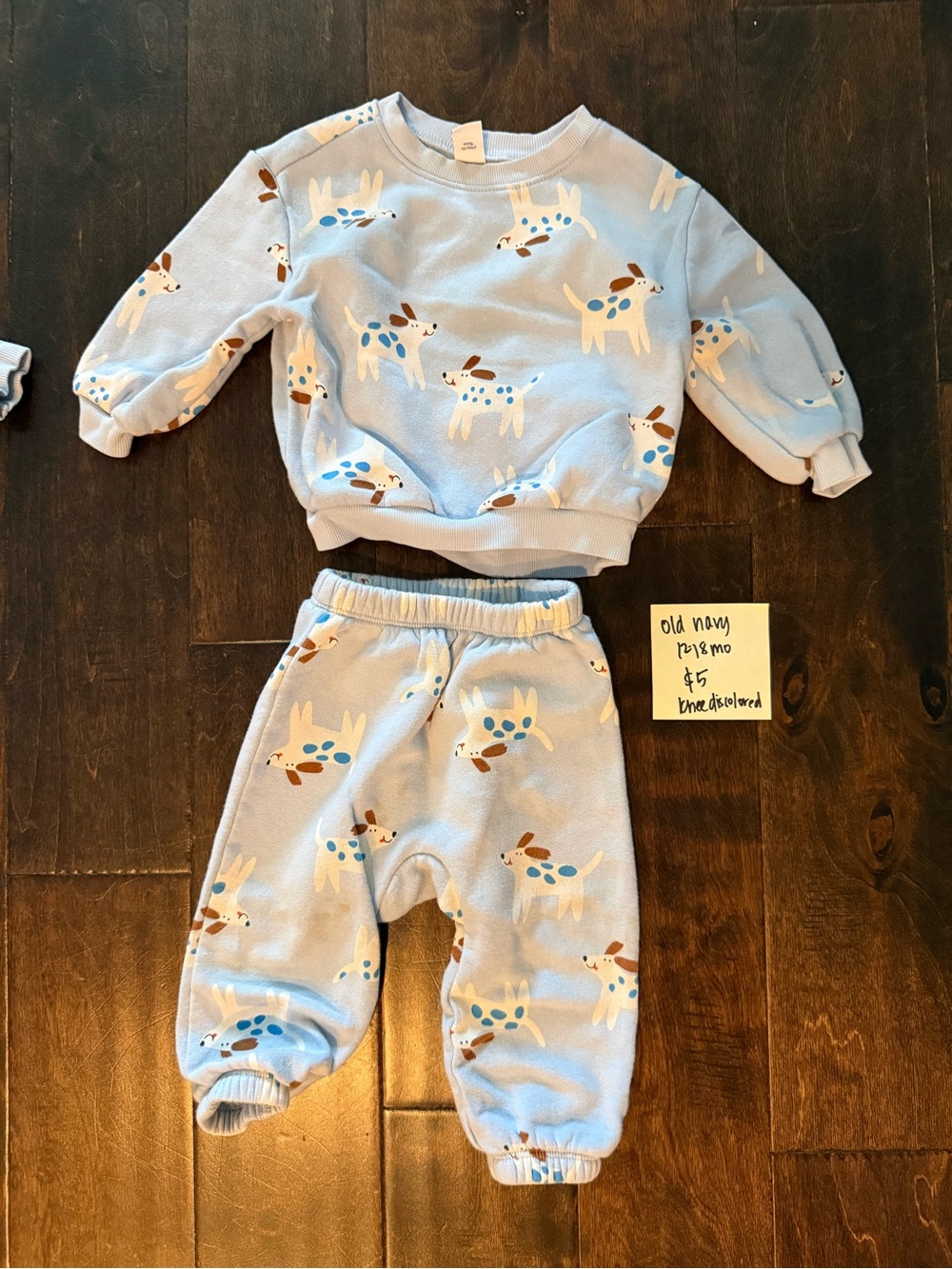 Old Navy Light Blue Puppy Print Sweatpants & Joggers Set